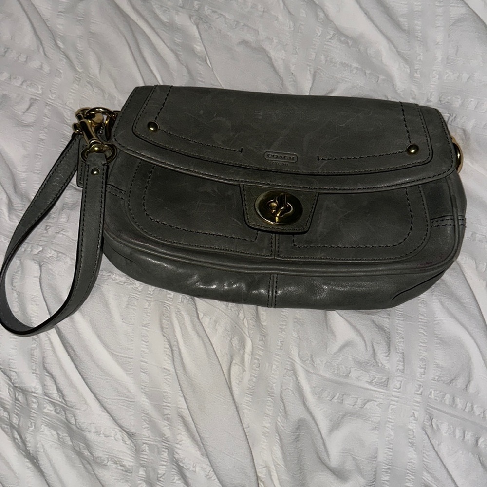 Coach leather wristlet